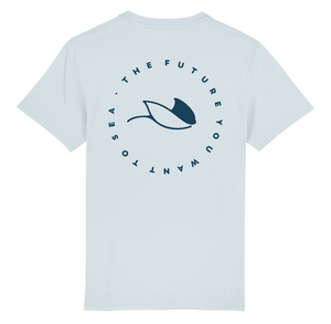 100% organic T-shirt Alongside MantaRay Sky blue