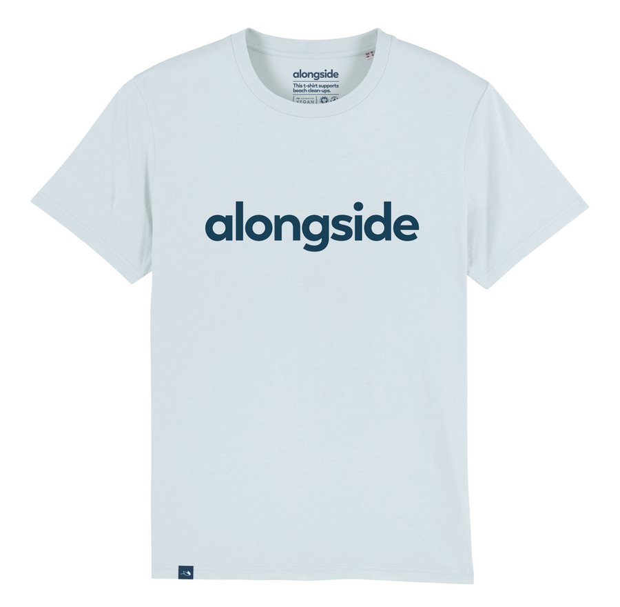 100% organic T-shirt Alongside sky blue