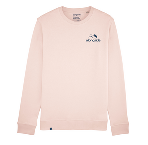 Eco-friendly sustainable vegan sweater pink alongside