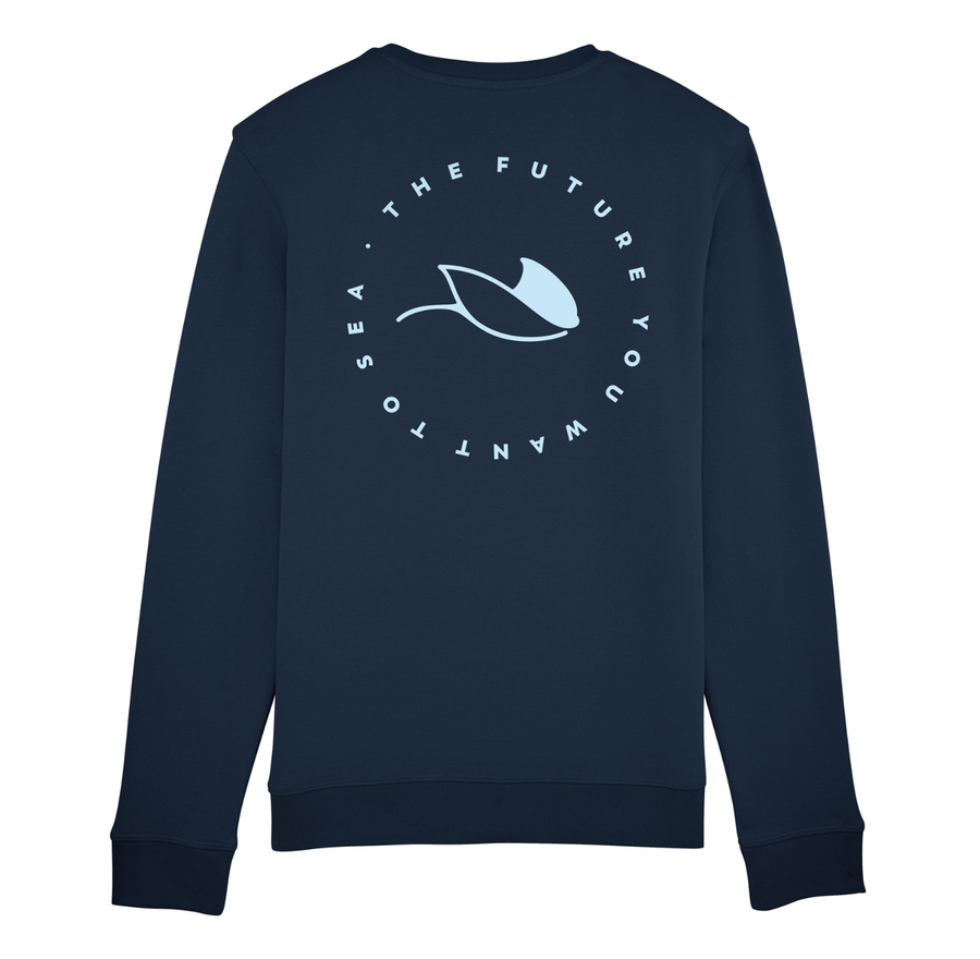 Alongside MantaRay vegan eco-friendly sustainable navy blue sweatshirt