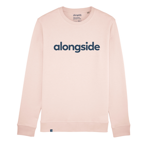 Eco-friendly sustainable vegan sweater pink alongside