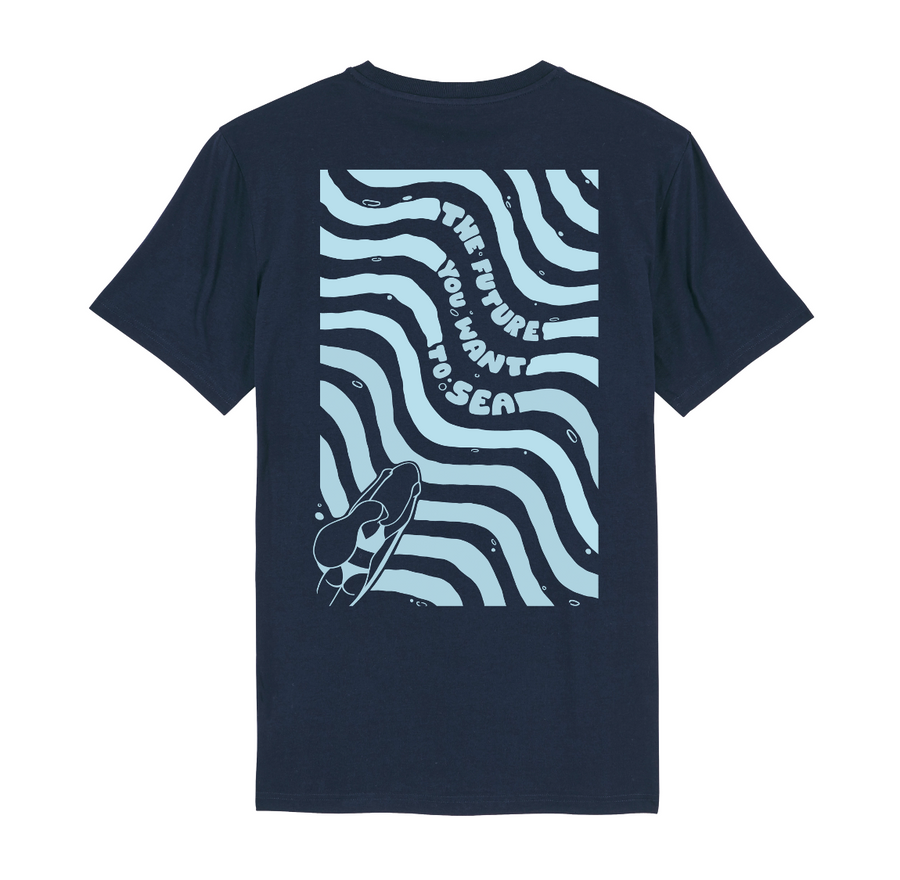 Camiseta Surfer 100% orgánica Alongisde.eco azul marino